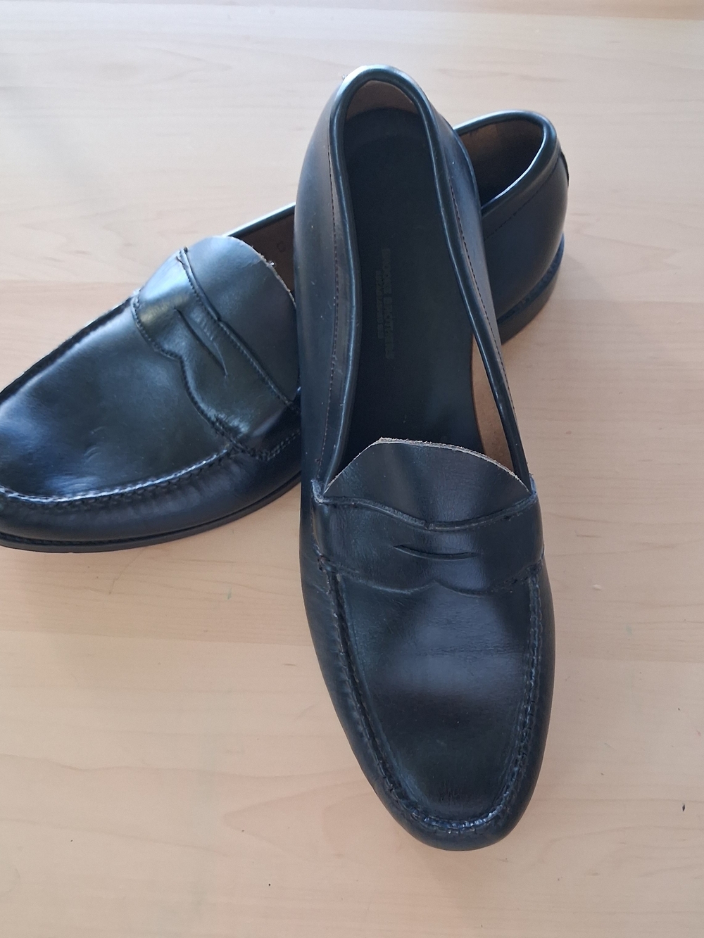 Brooks Brothers Men's Leather Penny Loafers Black Size 12 D Slip On Dress Shoes